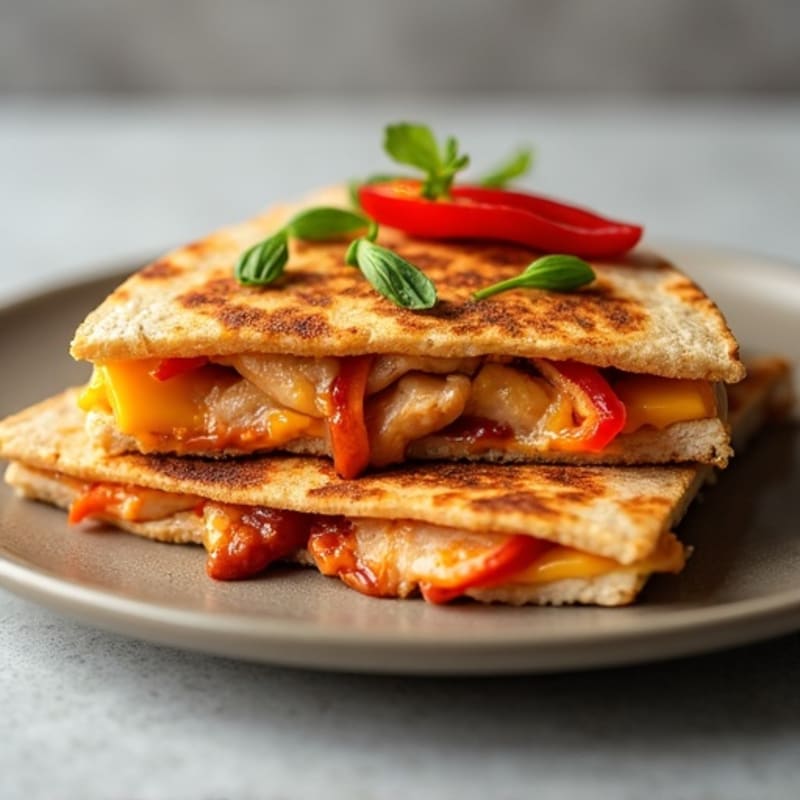 Crispy Whole Wheat Smoky BBQ Chicken Quesadilla