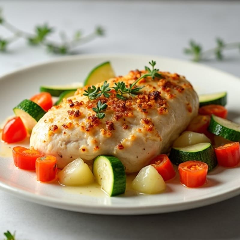 Creamy Coconut Chicken and Vegetable Bake