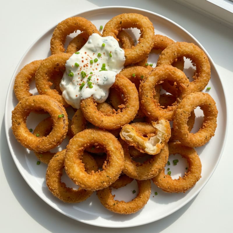 Crispy Golden Beer-Battered Onion Rings