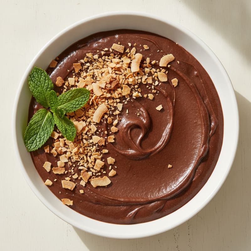 Silky Chocolate Protein Pudding with Toasted Coconut