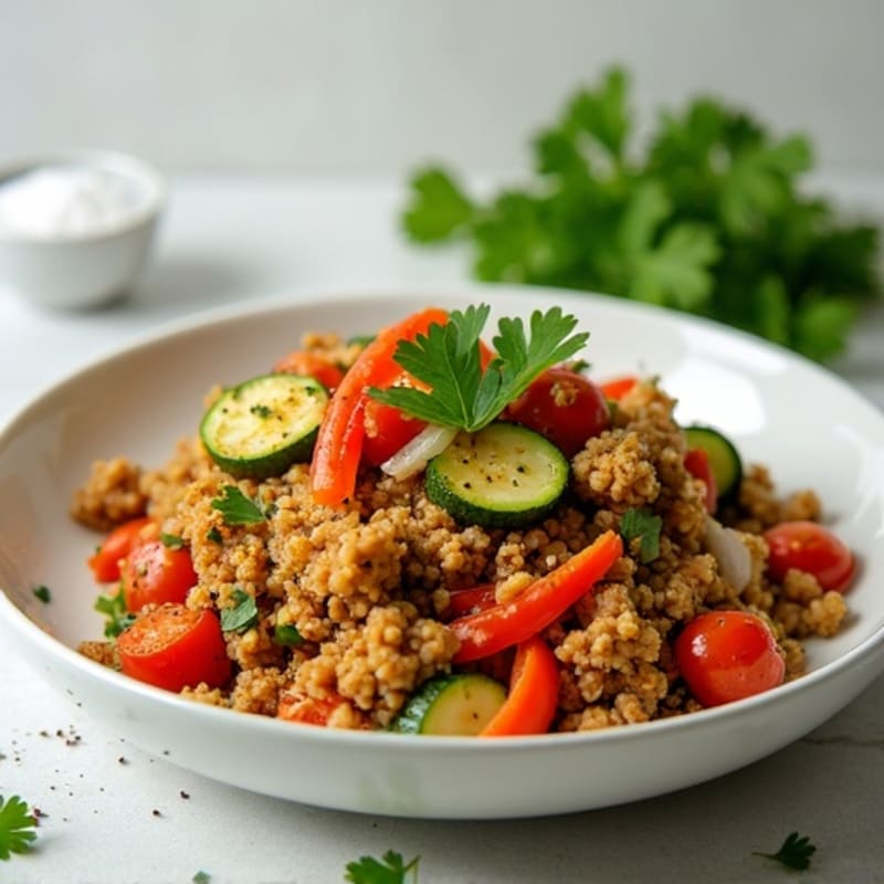 Savory Ground Turkey and Crispy Vegetable Skillet