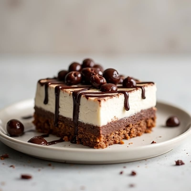 No-Bake Dark Chocolate Greek Yogurt Cheesecake Squares