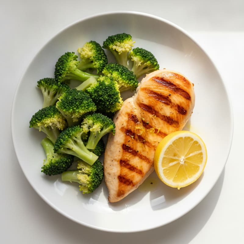 Grilled Chicken Breast with Steamed Broccoli