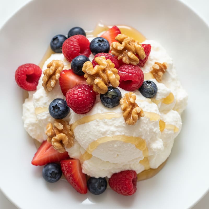 Greek Yogurt Protein Mousse with Mixed Berries