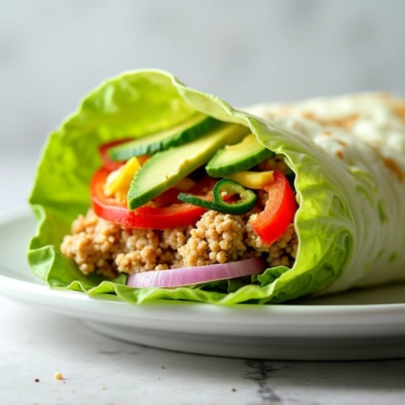 Creamy Avocado Turkey Lettuce Wrap