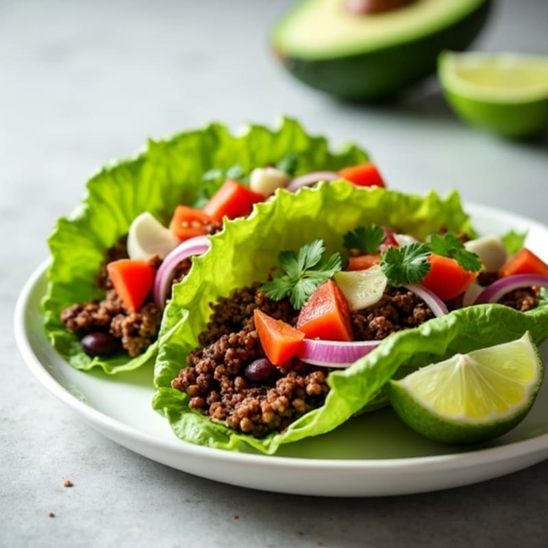 Zesty Lean Ground Beef Lettuce Tacos