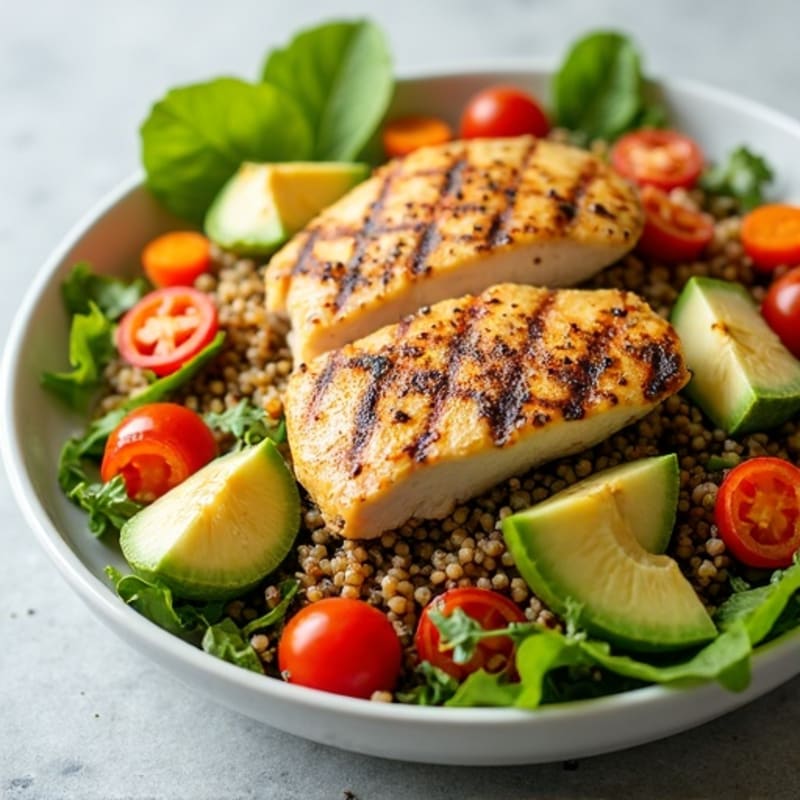 Grilled Chicken and Quinoa Salad with Crunchy Vegetables