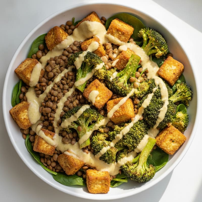 Roasted Vegetable Buddha Bowl with Tahini