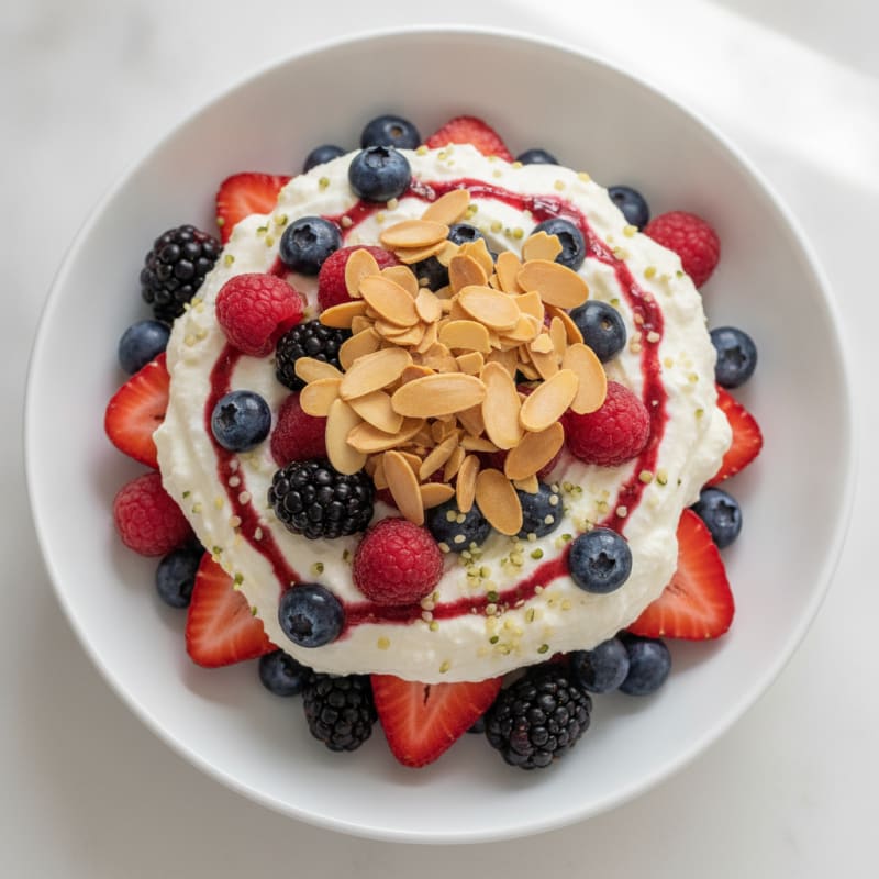 Greek Yogurt Protein Parfait with Mixed Berries