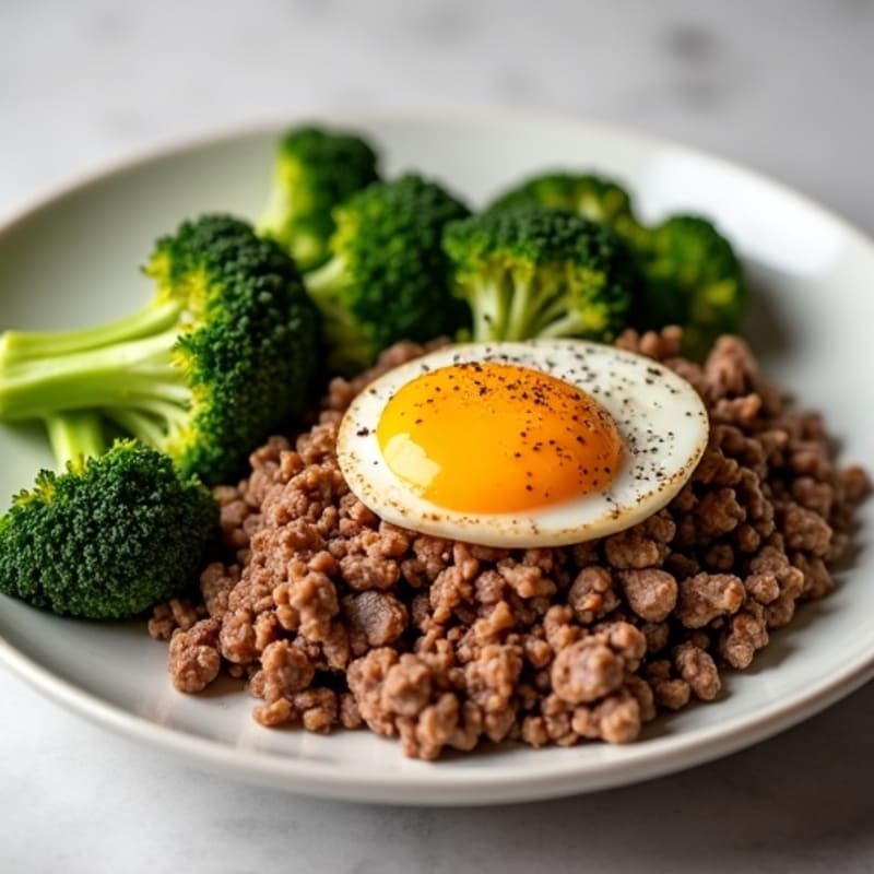Savory Ground Beef with Roasted Broccoli