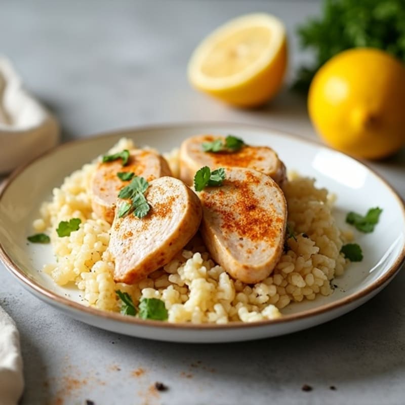 Creamy Yogurt-Spiced Chicken with Cauliflower Rice