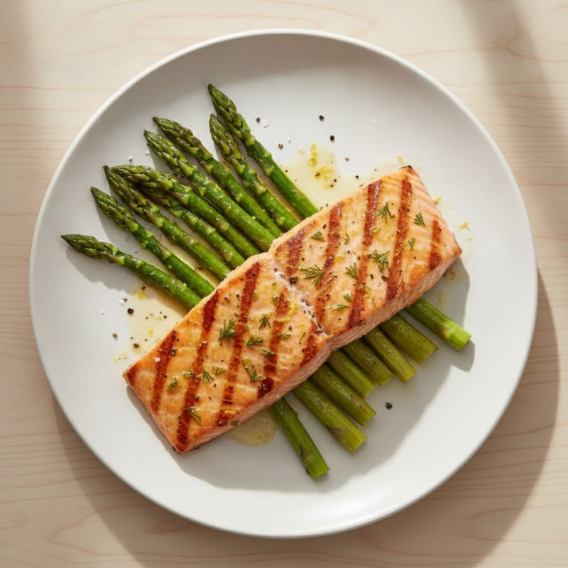 Lemon Herb Grilled Salmon with Asparagus