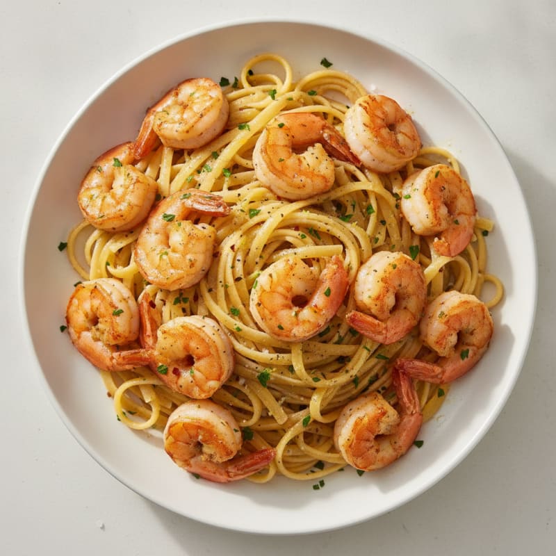 Garlic Butter Shrimp Scampi with Linguine