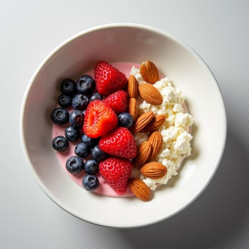Cottage Cheese Berry Protein Bowl with Almonds