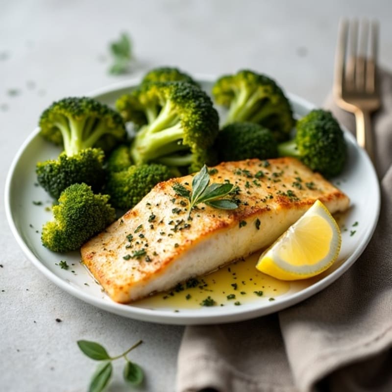 Herb-Crusted Baked Catfish with Roasted Broccoli