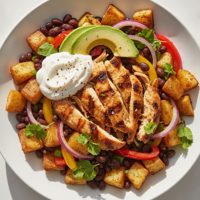 Roasted Potato and Black Bean Taco Bowl