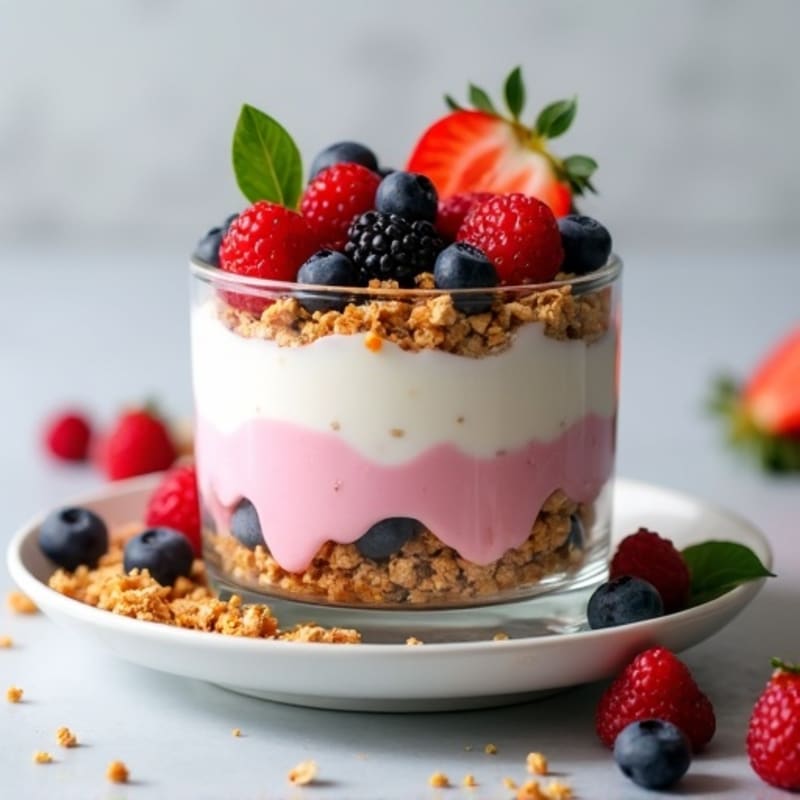 Greek Yogurt Protein Parfait with Mixed Berries