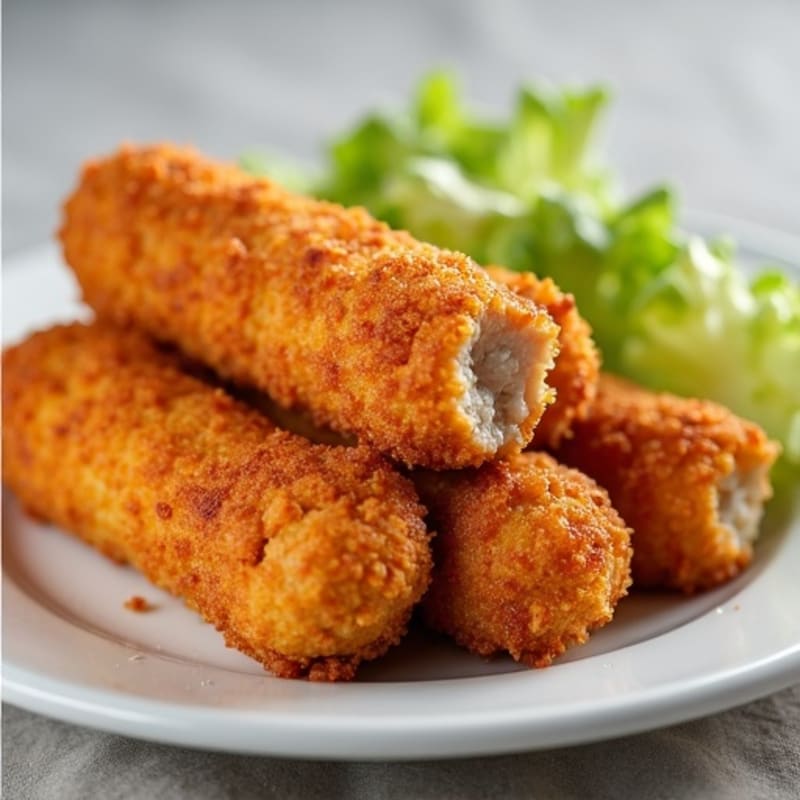 Crispy Baked Chicken Sausage with Cornmeal Crust