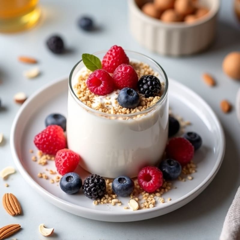 Creamy Greek Yogurt Protein Mousse with Mixed Berries