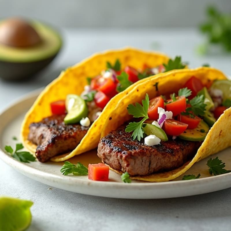 Tender Pan-Seared Steak Tacos with Fresh Pico and Creamy Avocado