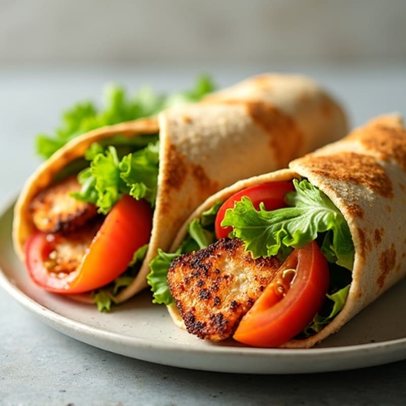Crispy Grilled Chicken Wrap with Fresh Veggies