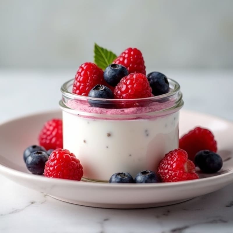 Greek Yogurt Protein Mousse with Mixed Berries
