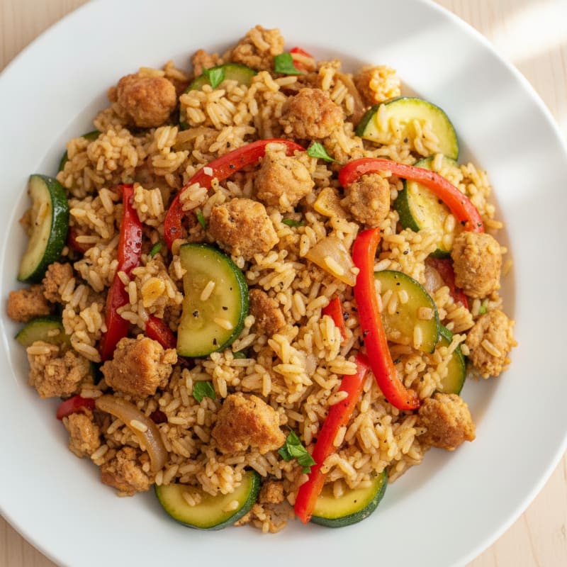 Zesty Turkey and Rice Vegetable Skillet