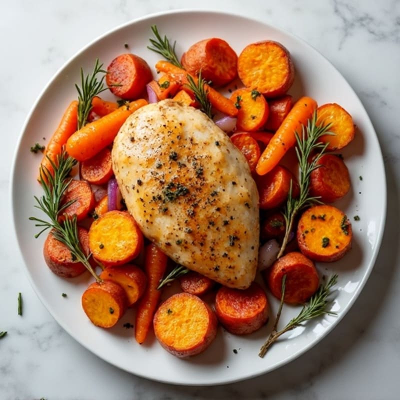 Sheet Pan Roasted Chicken and Crispy Root Vegetables
