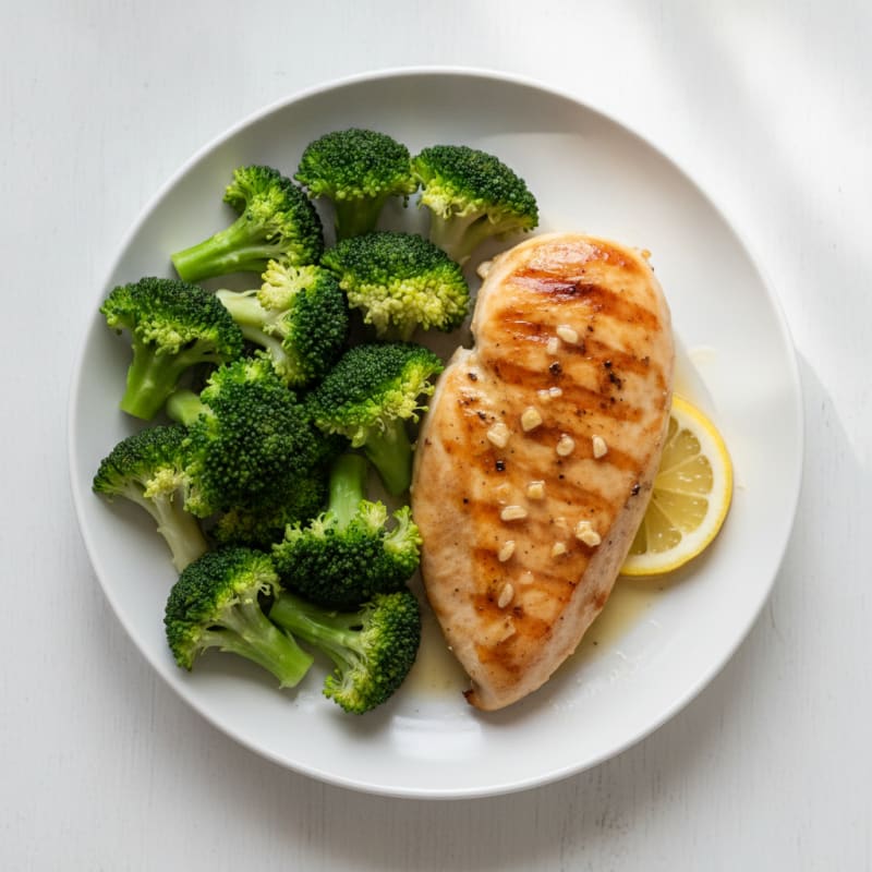 Grilled Chicken Breast with Steamed Broccoli