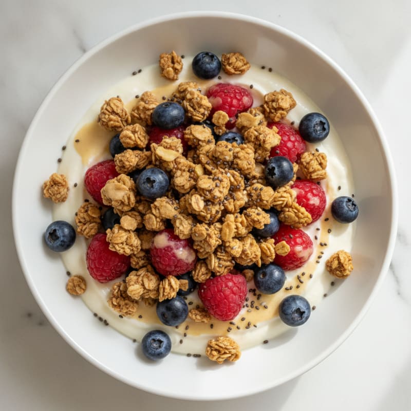 Mixed Berry Yogurt Bowl with Granola