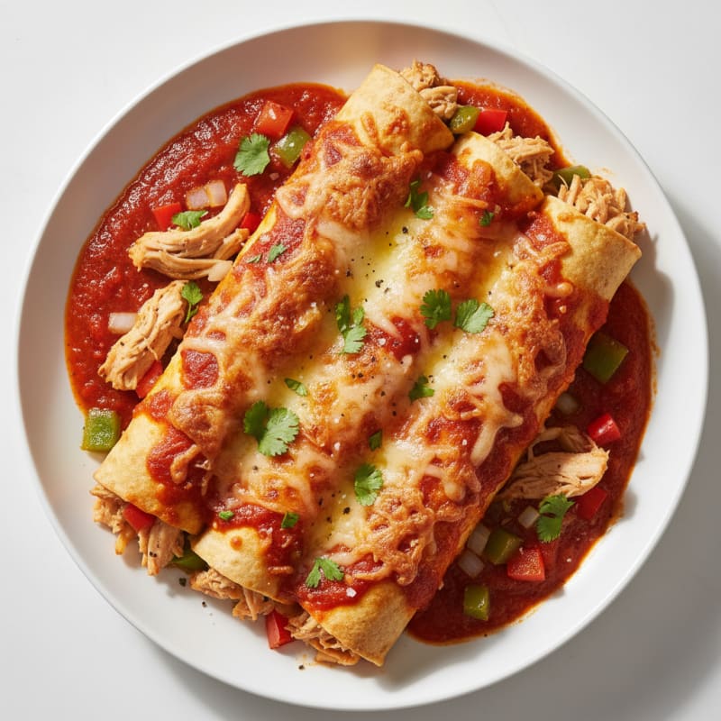 Chicken Enchiladas with Red Chili Sauce
