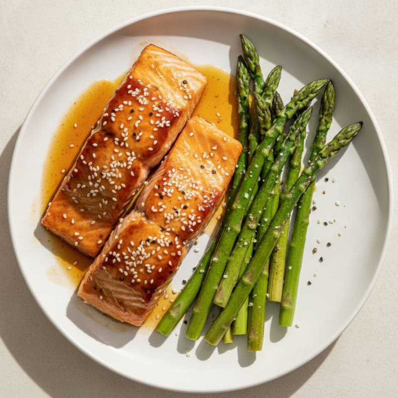 Teriyaki Glazed Salmon with Asparagus