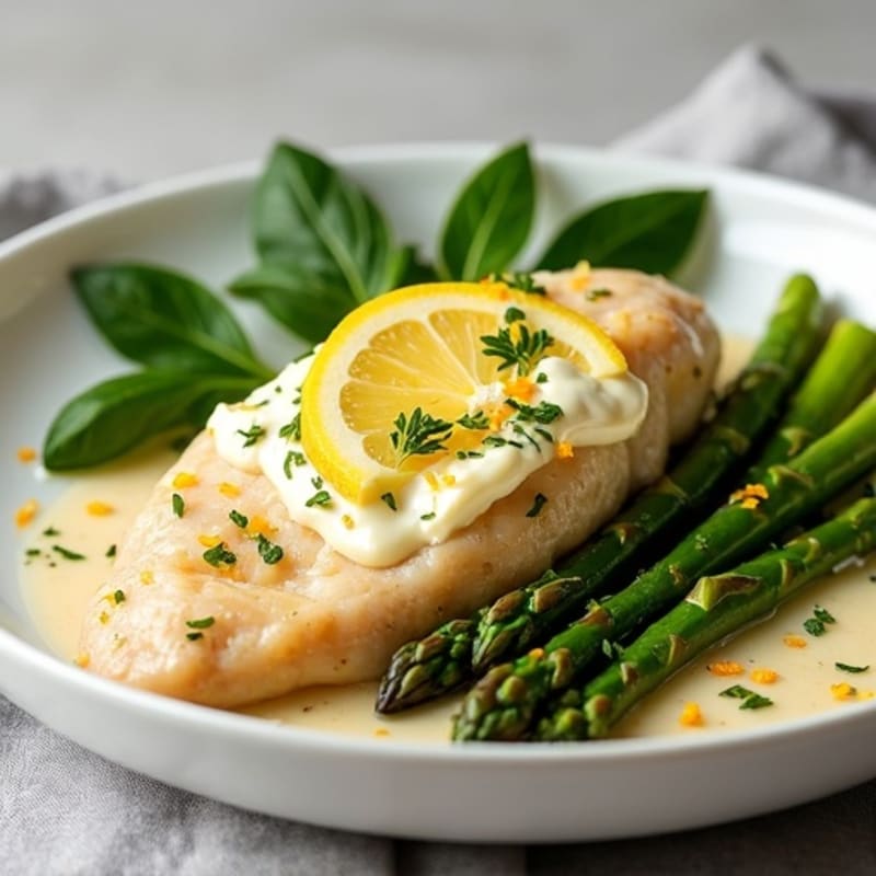 Creamy Ricotta Chicken with Roasted Asparagus