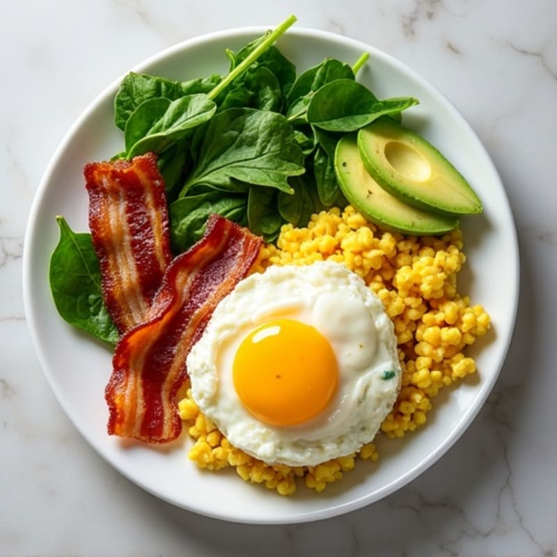 Scrambled Egg Whites with Spinach and Turkey Bacon