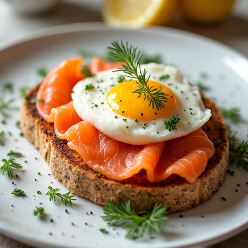 Open-Face Herb-Crusted Smoked Salmon Toast