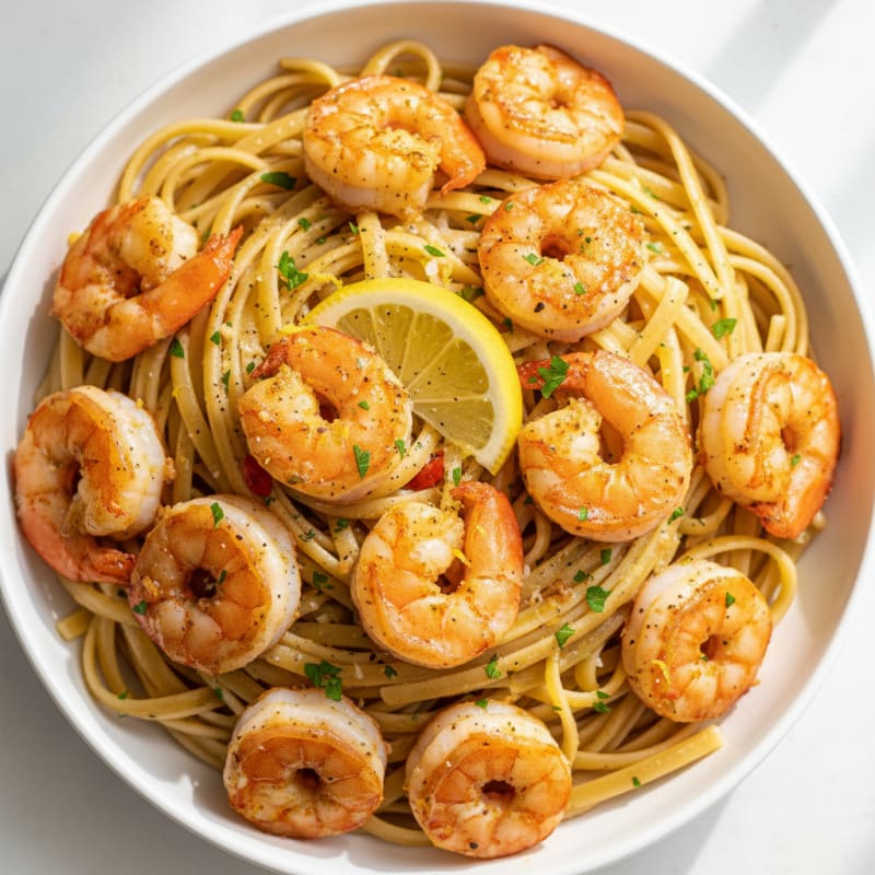 Garlic Butter Shrimp Scampi with Linguine