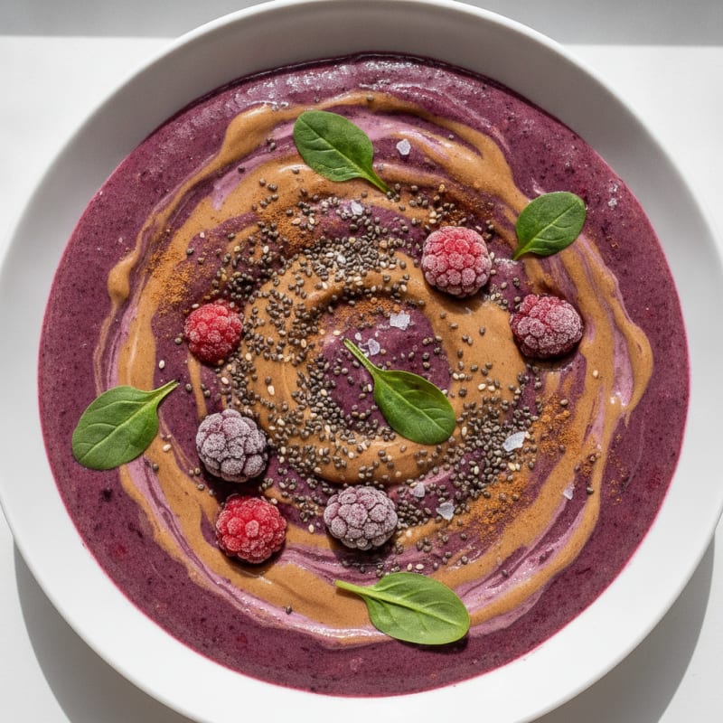 Berry-Almond Protein Smoothie Bowl