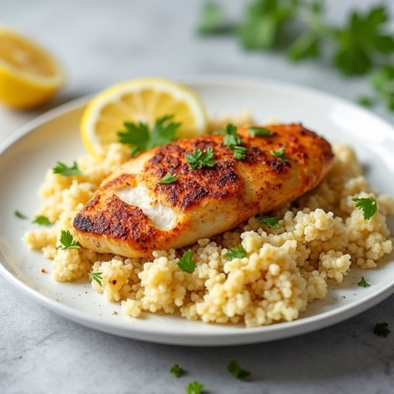 Creamy Yogurt-Spiced Chicken with Cauliflower Rice