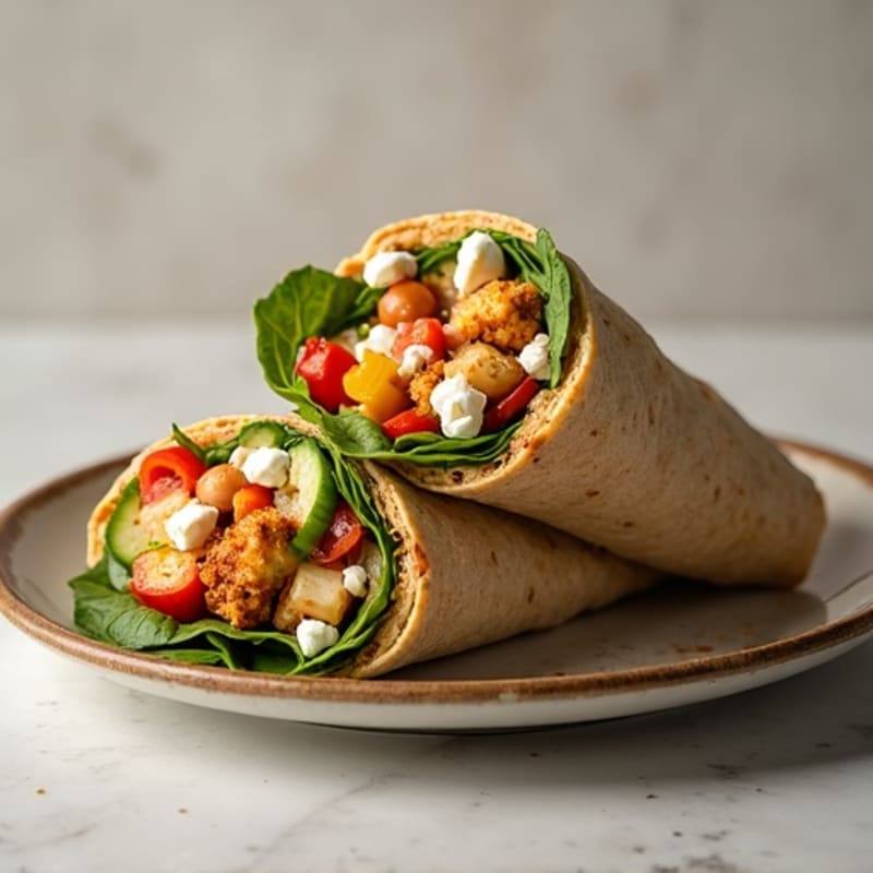 Crispy Mediterranean Veggie Hummus Wrap