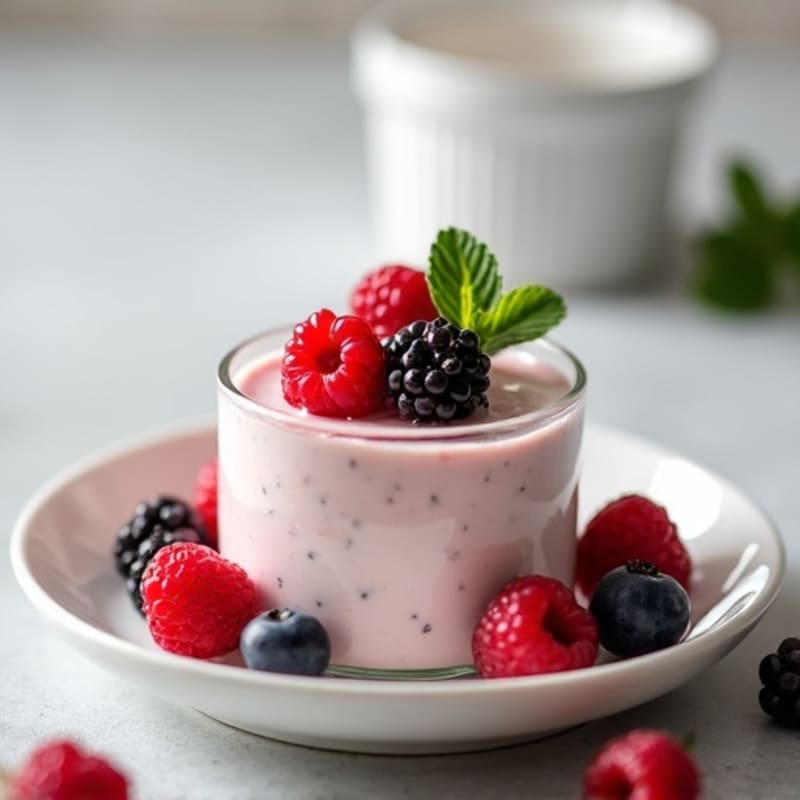 Greek Yogurt Protein Mousse with Mixed Berries
