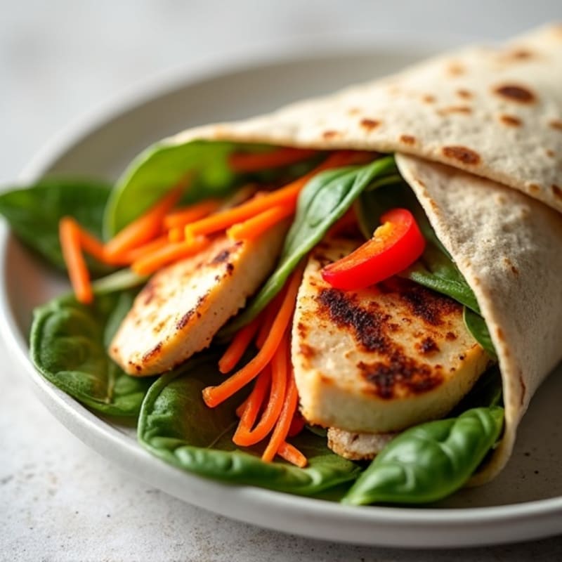 Fresh Grilled Chicken and Crunchy Veggie Wrap