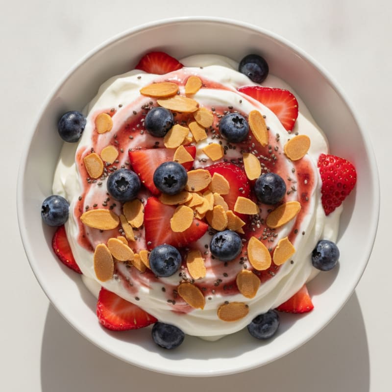 Greek Yogurt Protein Parfait with Berries and Almonds