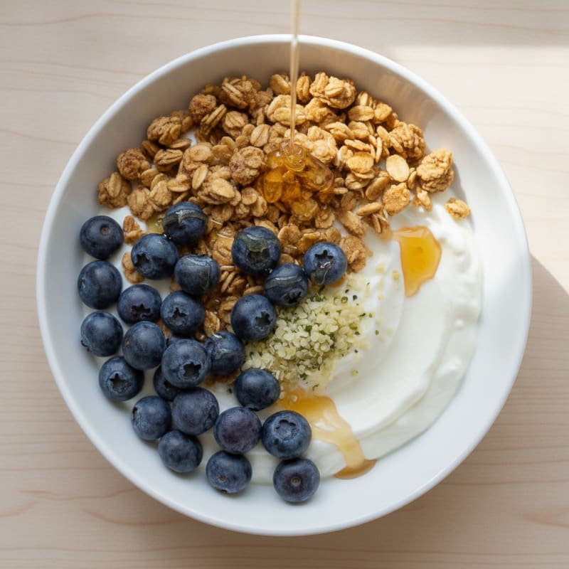 Creamy Greek Yogurt Bowl with Protein Granola and Berries