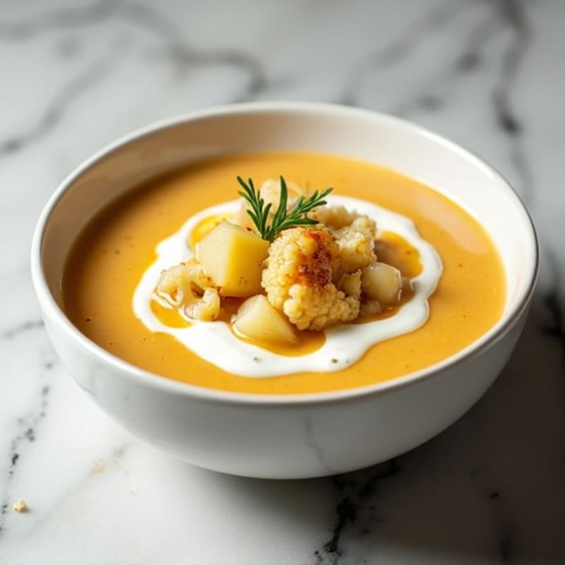 Creamy Roasted Garlic Cauliflower Potato Soup