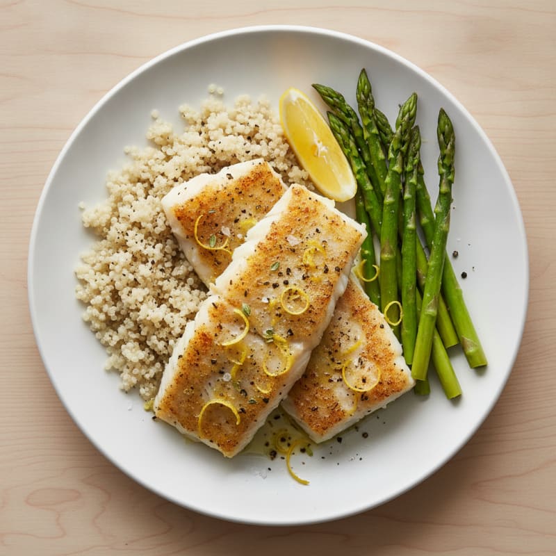 Lemon Herb Baked Cod with Asparagus