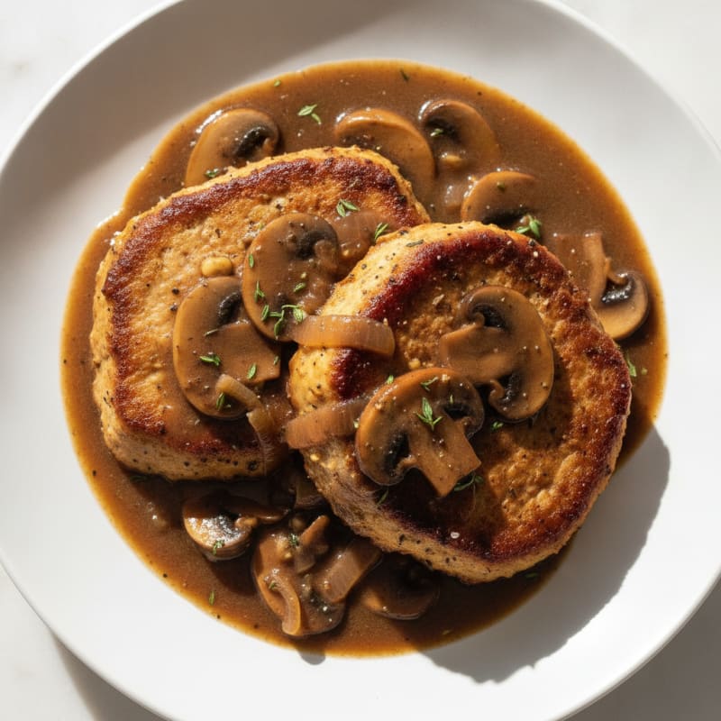 Seitan with Savory Mushroom Gravy