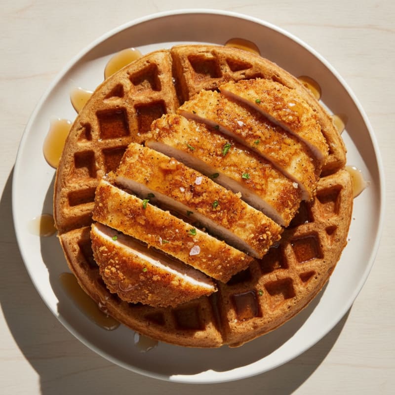 Golden Air-Fried Chicken & Whole-Grain Waffles