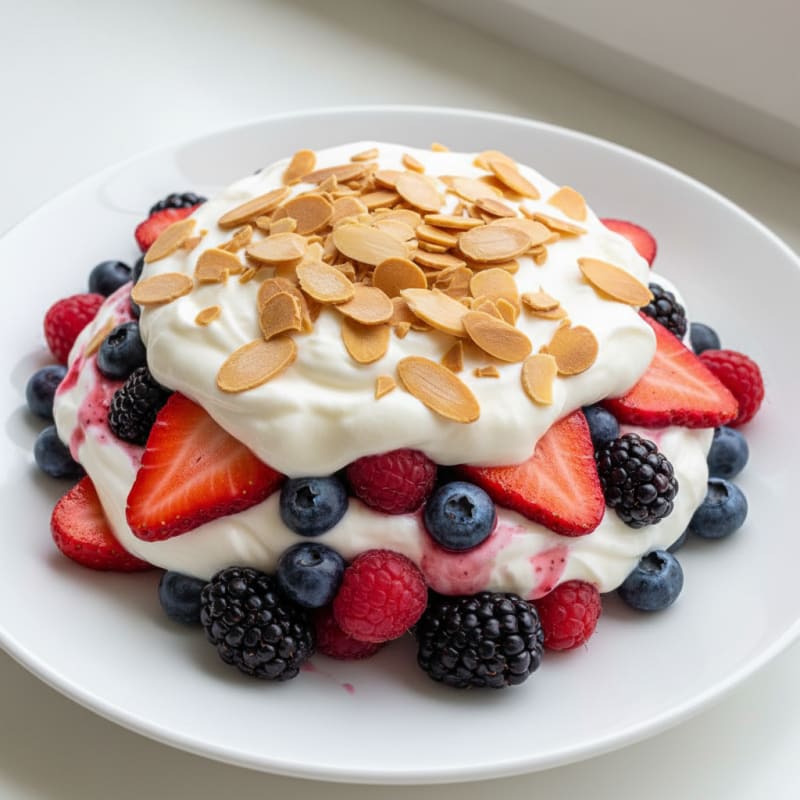 Greek Yogurt Protein Parfait with Mixed Berries