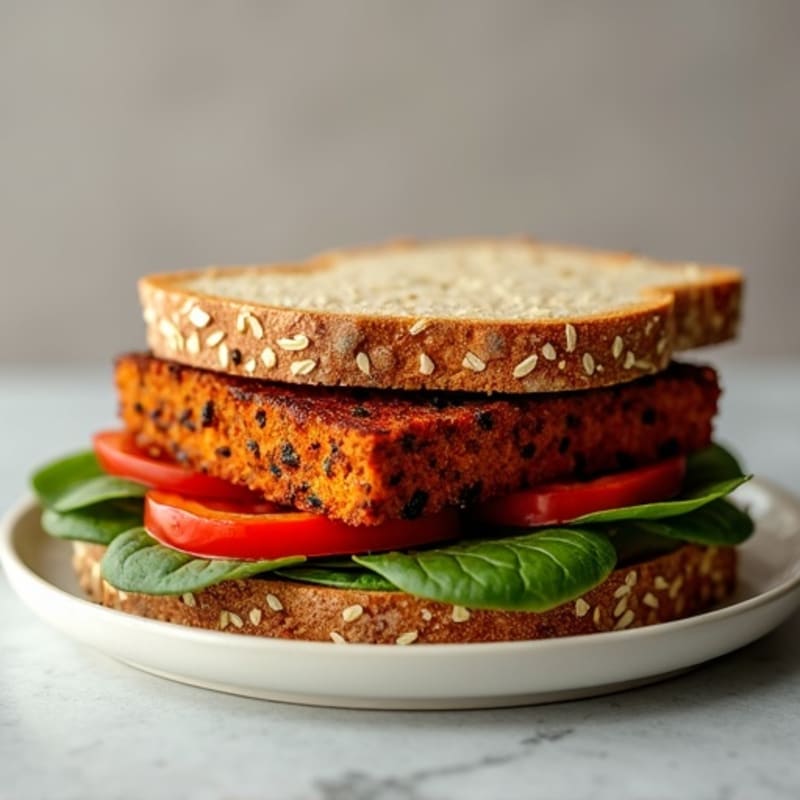 Smoky BBQ Tempeh Whole Grain Sandwich