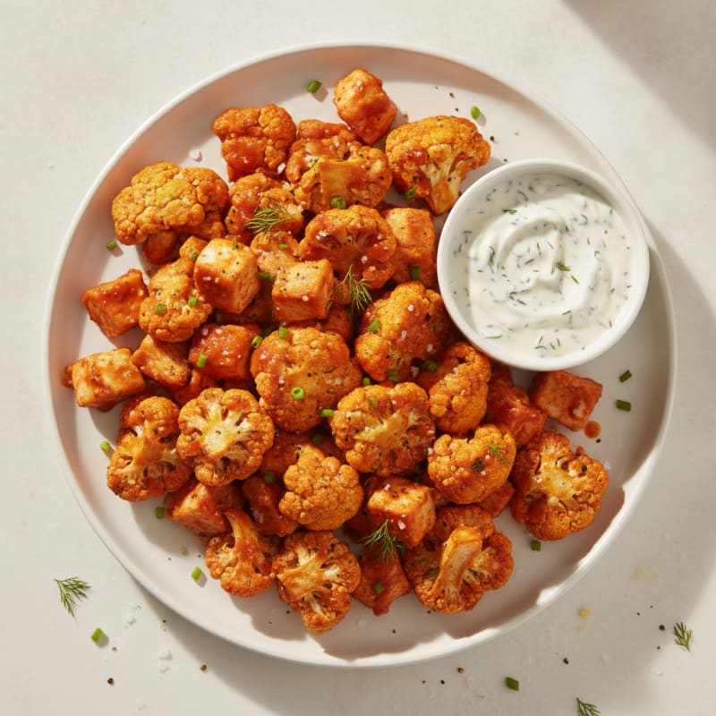 Buffalo Cauliflower Bites with Ranch Dip
